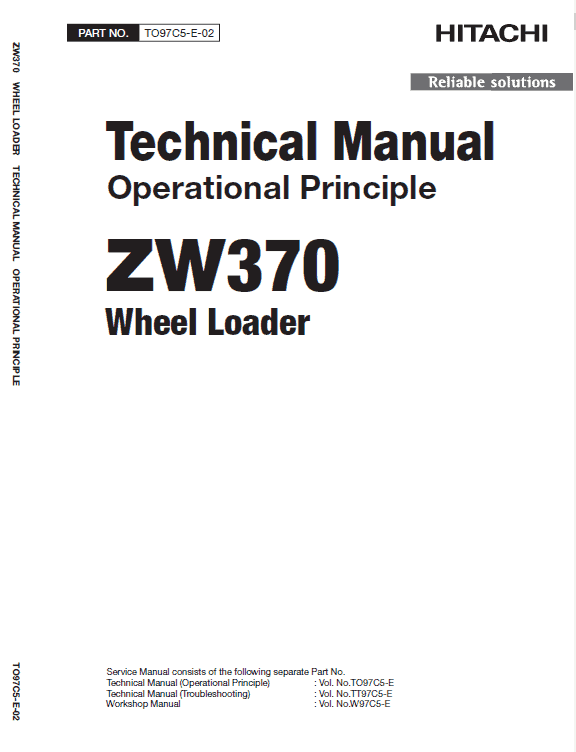 Hitachi ZW370, ZW370-G Wheel Loader Service Repair Manual Workshop Guide