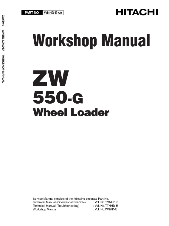 Hitachi ZW550, ZW550-G Wheel Loader Service Repair Manual Workshop Guide