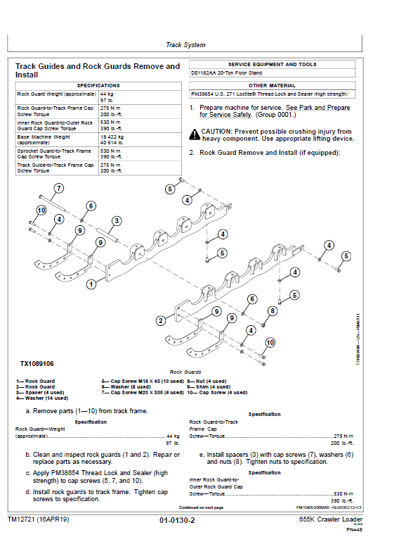 John Deere 655K Crawler Loader Technical Manual (SN. from E233169-E339206) Workshop Guide