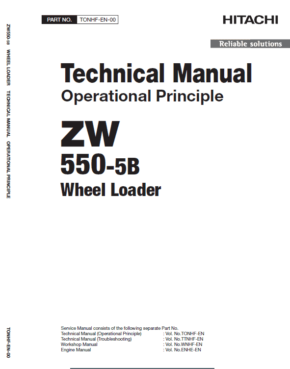 Hitachi ZW550-5B Wheel Loader Service Repair Manual Workshop Guide