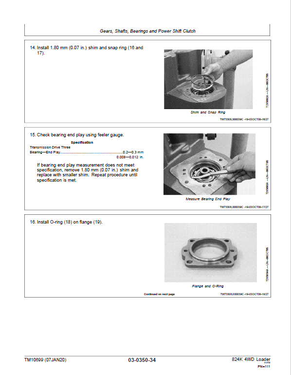 John Deere 824K 4WD Engine T3 & S2 Loader Technical Manual (S.N before – 641969) Workshop Guide