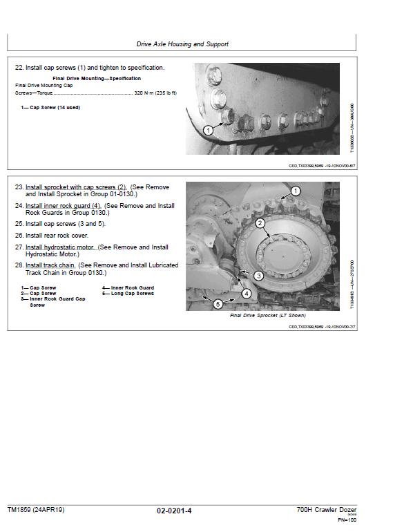 John Deere 700H Crawler Dozer Technical Manual (TM1858 and TM1859) Workshop Guide
