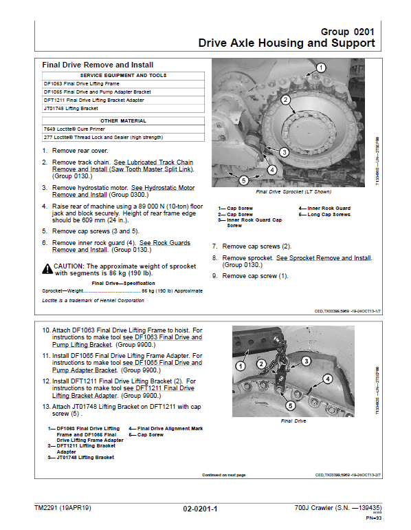 John Deere 700J Crawler Dozer Technical Manual (SN before 139435) Workshop Guide