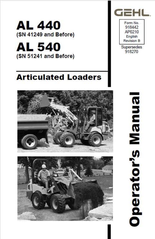 Gehl AL 440 Articulated Loader Repair Service Manual
