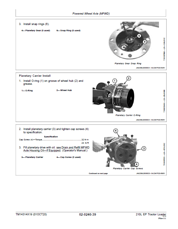 John Deere 210L EP Tractor Loader Repair Technical Manual (S.N after G895001 – ) Workshop Guide