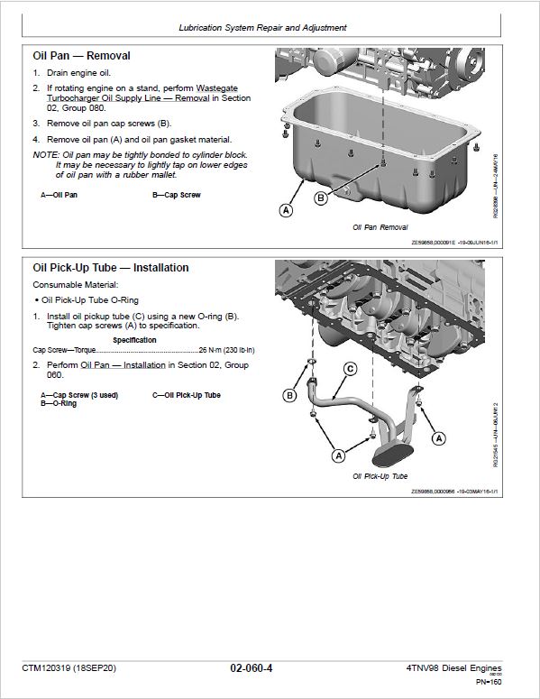John Deere 4TNV98C, 4TNV98CT Diesel Engine Component Technical Manual (CTM120319) Workshop Guide