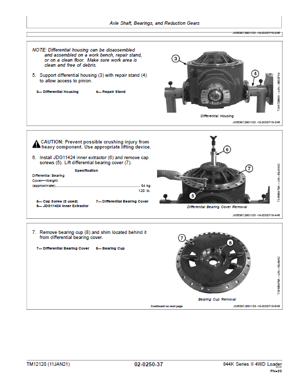 John Deere 844K Series II 4WD Engine T3 & S2 Loader Technical Manual (S.N 642008 – 664095) Workshop Guide