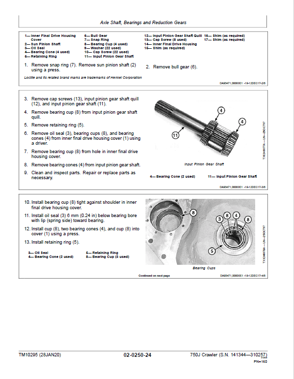John Deere 750J Crawler Dozer Technical Manual (SN. from D141344-D219962) Workshop Guide