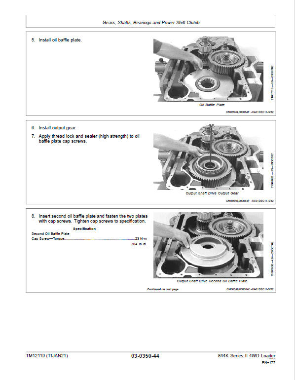 John Deere 844K-II 4WD Engine (iT4) Loader Technical Manual (S.N E645194 – E664097) Workshop Guide