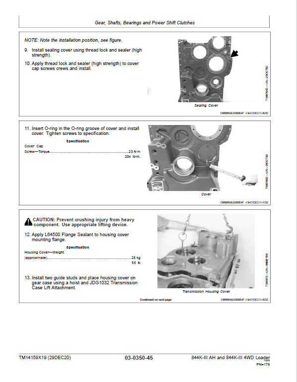 John Deere 844K-III AH, 844K-III 4WD Loader Technical Manual (S.N after F677782 – ) Workshop Guide