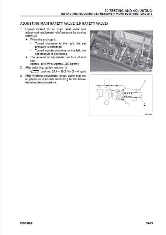 Komatsu WB93R-8R Backhoe Loader Repair Service Manual Workshop Guide