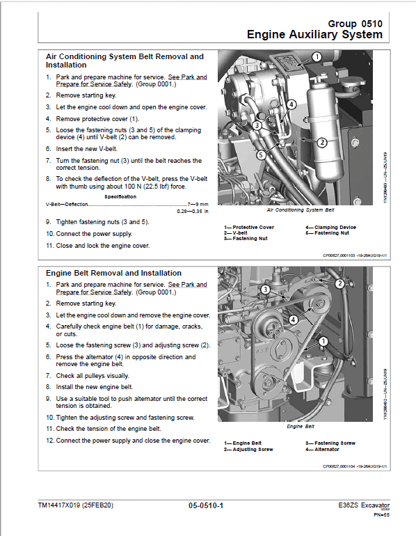 John Deere E36ZS Excavator Repair Technical Manual (S.N after D016000 -) Workshop Guide