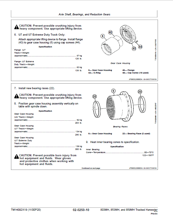 John Deere 803MH, 853MH, 859MH Harvester Open-Loop Repair Manual (S.N F293917 – & L343913 -) Workshop Guide