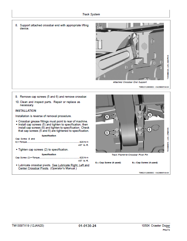 John Deere 1050K Crawler Dozer Technical Manual (SN. from F268234 – F318801) Workshop Guide