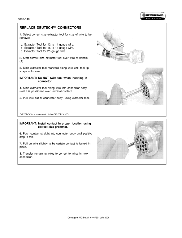 New Holland G140VP, G170VP, G200 Motor Grader Service Manual Workshop Guide