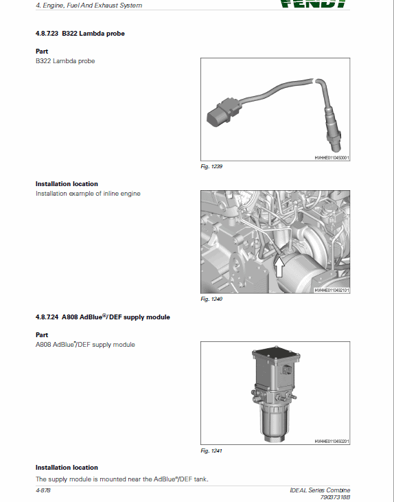 Fendt Ideal 7, Ideal  8, Ideal 9 Series Combine Service Manual Workshop Guide
