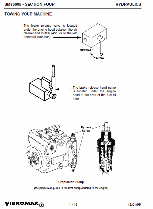 JCB Vibromax 405, 605, 606 Single Drum Roller Service Manual Workshop Guide