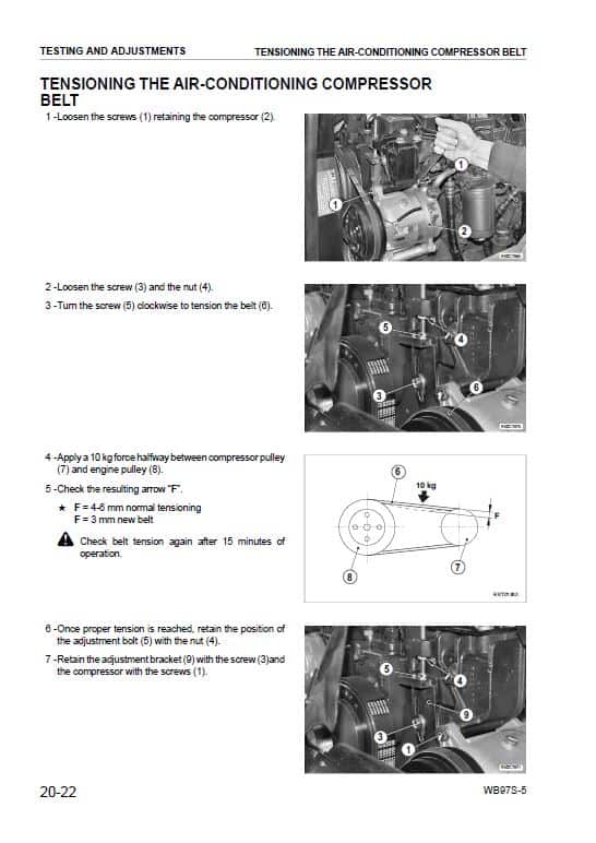 Komatsu WB97S-5 Backhoe Loader Repair Service Manual Workshop Guide