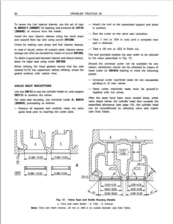 Fiatallis 20 Convert Crawler Tractor Repair Service Manual