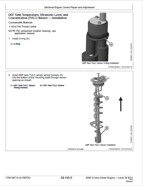 John Deere 4045 2-Valve Diesel Engine Level 34 ECU Component Technical Manual (CTM148719) Workshop Guide
