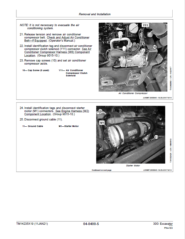 John Deere 30G Excavator Repair Technical Manual (SN. K265001-) Workshop Guide