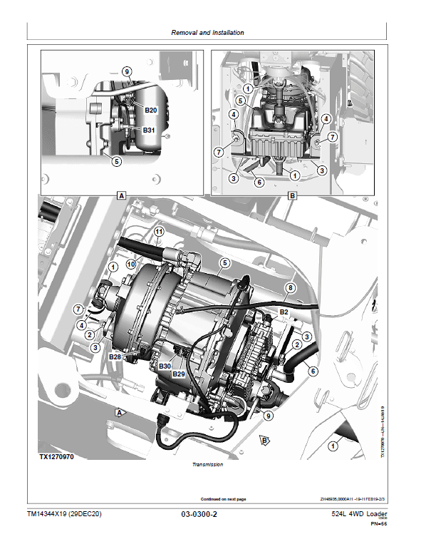John Deere 524L 4WD Loader Repair Technical Manual (S.N after F693054 – ) Workshop Guide