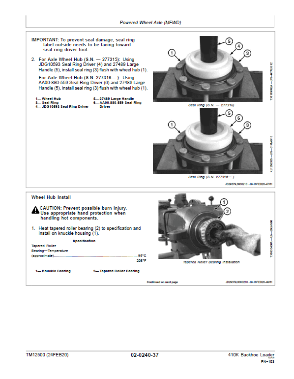 John Deere 410K Backhoe Loader Repair Technical Manual (S.N after C219607 & D219607 – ) Workshop Guide