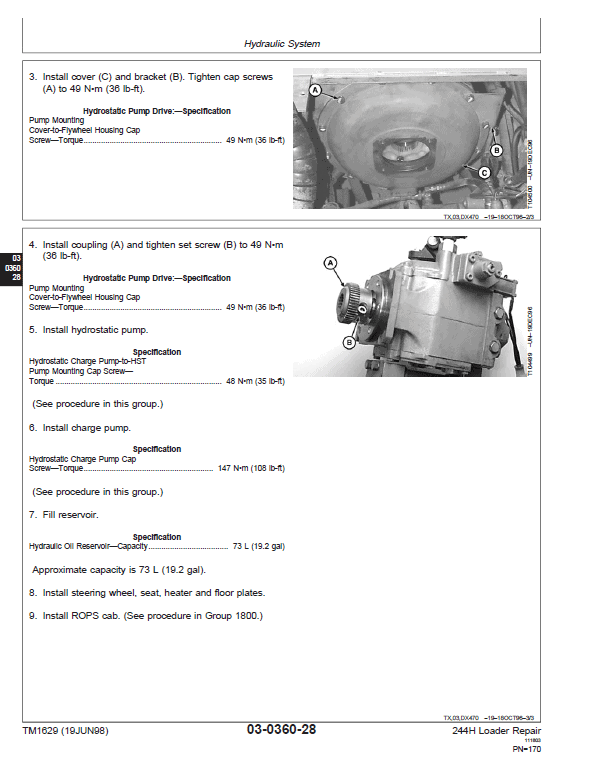 John Deere 244H Loader Repair Technical Manual Workshop Guide