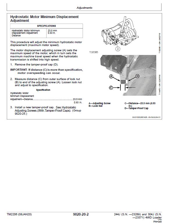 John Deere 244J, 304J 4WD Loader Technical Manual (SN. before 23289) Workshop Guide
