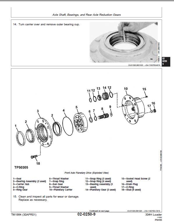 John Deere 304H Loader Repair Technical Manual Workshop Guide