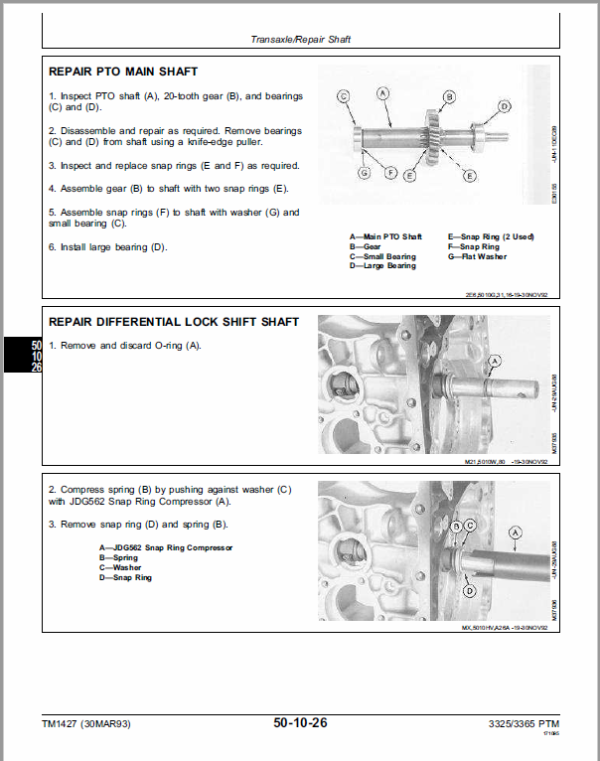 John Deere 3325, 3365 Mower Repair Technical Manual (TM1427) Workshop Guide