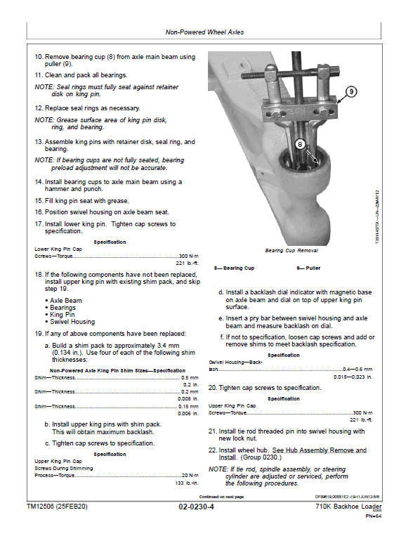 John Deere 710K Backhoe Loader Repair Technical Manual (S.N after E219607 – ) Workshop Guide