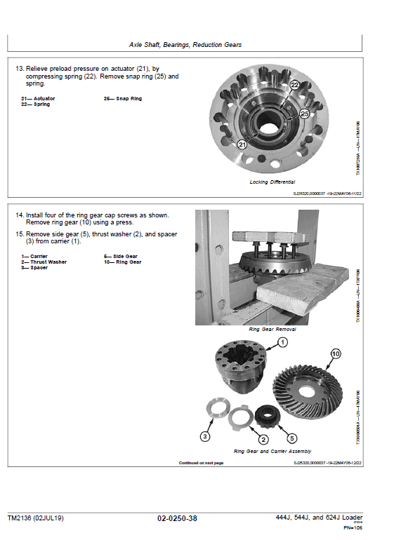 John Deere 444J, 544J, 624J Loader Technical Manual (SN. before 611274) Workshop Guide