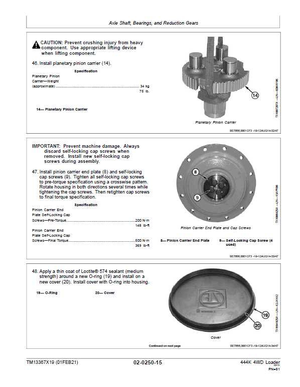 John Deere 444K 4WD Loader Technical Manual (SN. After F670308) Workshop Guide