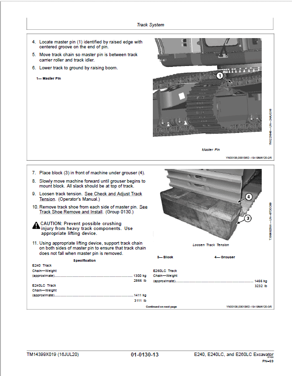 John Deere E240, E240LC, E260LC Excavator Repair Manual (See Applicable Serial) Workshop Guide
