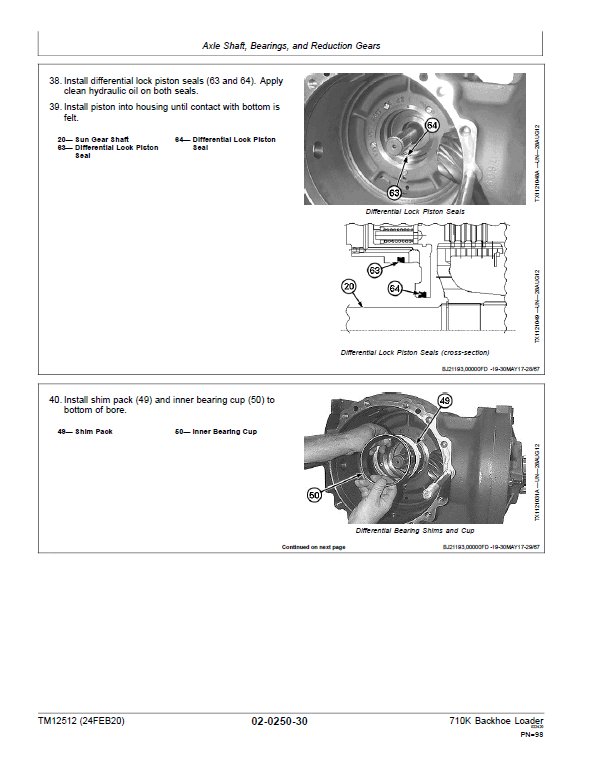 John Deere 710K Backhoe Loader Repair Technical Manual (S.N after D219607 – ) Workshop Guide