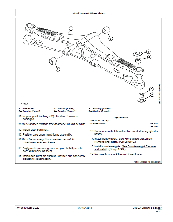 John Deere 310SJ Backhoe Loader Repair Technical Manual (S.N after 159760 – ) Workshop Guide