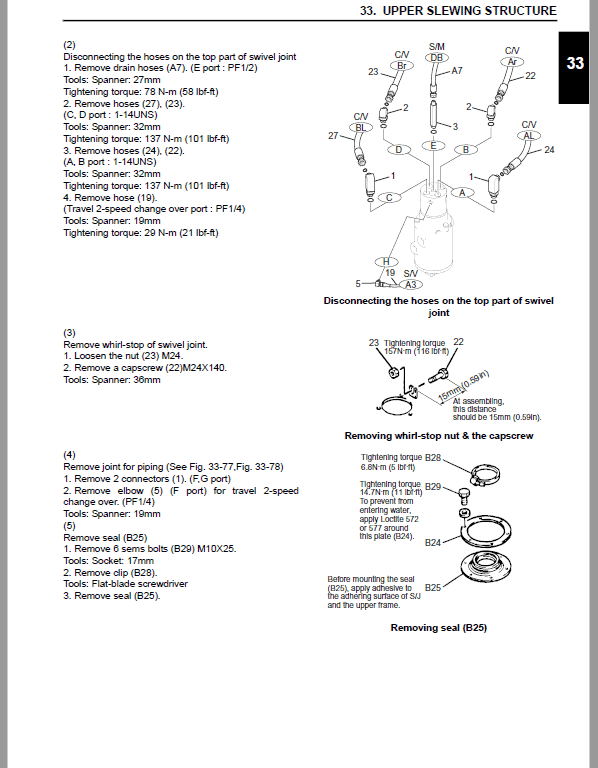 Kobelco 140SRCL-3 Tier 4 Hydraulic Excavator Repair Service Manual Workshop Guide