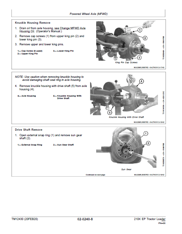 John Deere 210K EP Tractor Loader Repair Technical Manual (S.N after G891000 -) Workshop Guide