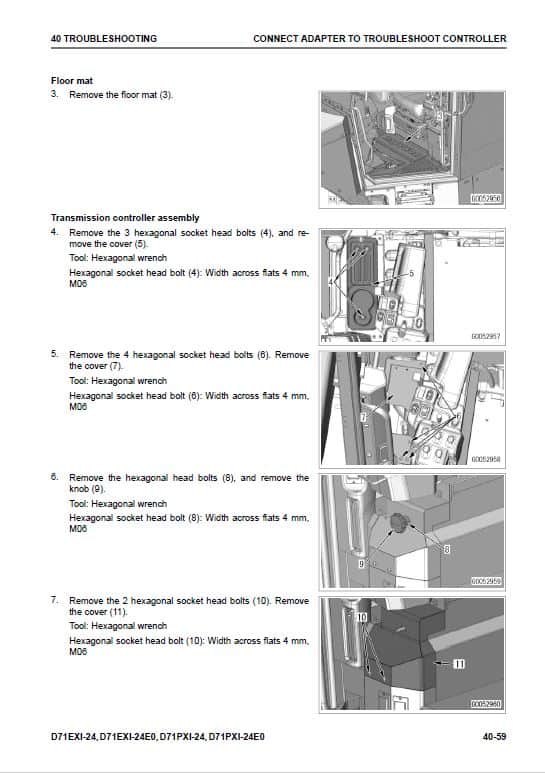 Komatsu D71EXi-24, D71PXi-24E0, D71EXi-24, D71PXi-24E0 Dozer Service Manual Workshop Guide