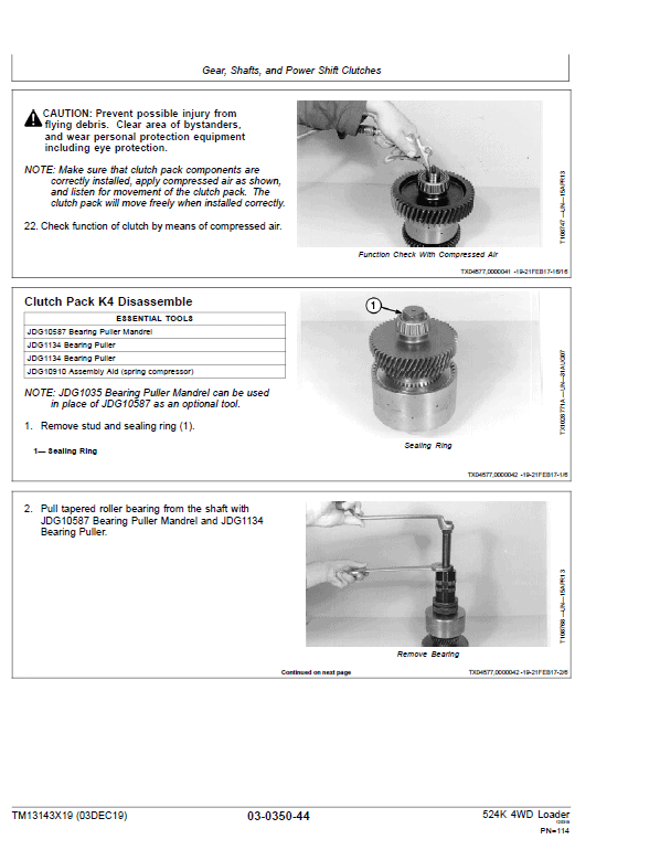 John Deere 524K 4WD Loader Technical Manual (SN. D000001 – D001000) Workshop Guide