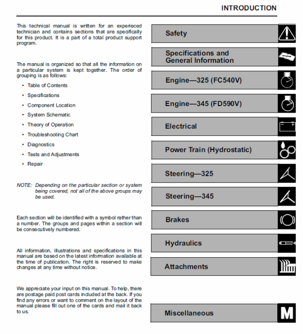 John Deere 325, 335 and 345 Lawn Garden Tractors Technical Manual (TM1760) Workshop Guide
