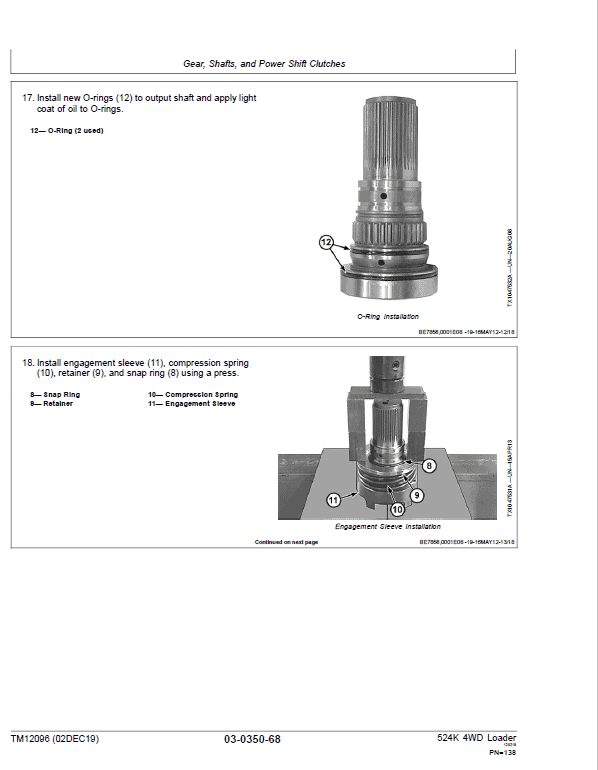John Deere 524K 4WD Loader Technical Manual (SN. D642246 – D670307) Workshop Guide