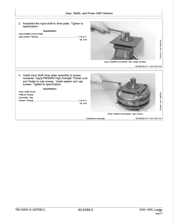 John Deere 524K 4WD Loader Technical Manual (SN. F670307 – F677548) Workshop Guide