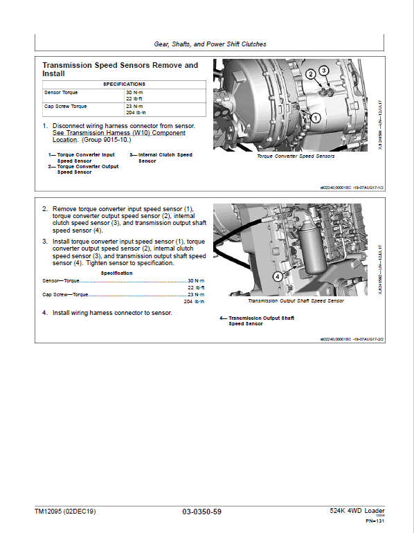 John Deere 524K 4WD Loader Technical Manual (SN. E642246 – E670307) Workshop Guide