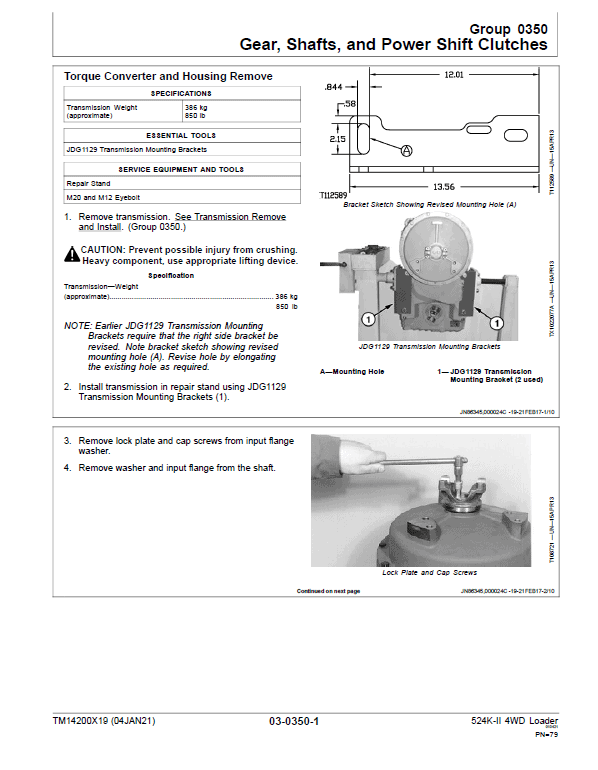 John Deere 524K-II 4WD Loader Technical Manual (SN. from D001001) Workshop Guide