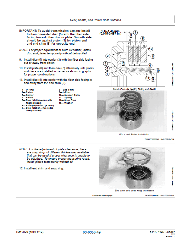 John Deere 544K 4WD Loader Technical Manual (SN. after E642665) Workshop Guide