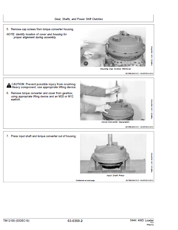John Deere 544K 4WD Loader Technical Manual (SN. D642665 – D670307) Workshop Guide