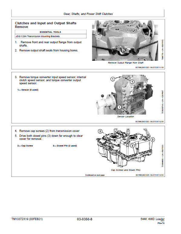 John Deere 544K 4WD Loader Technical Manual (SN. D670308 – D677548) Workshop Guide