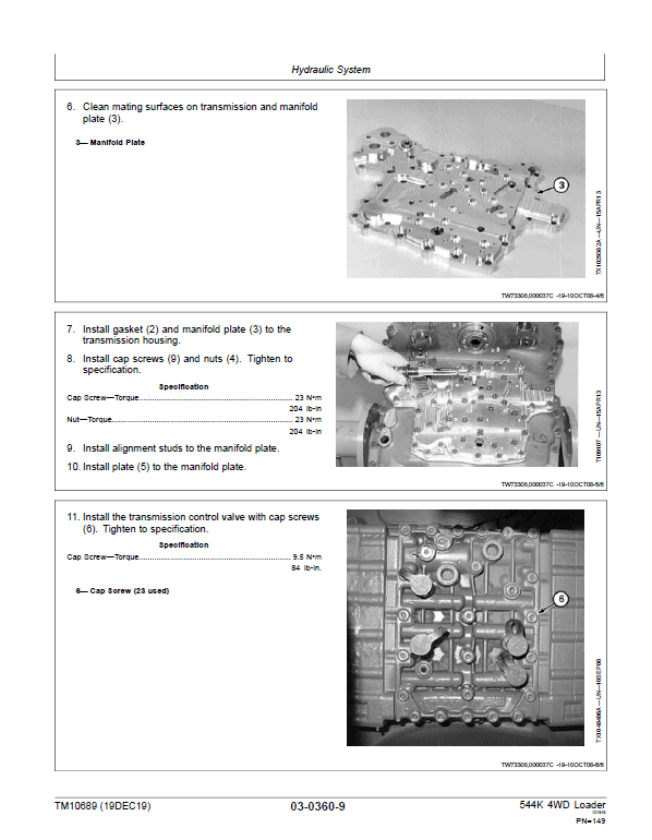 John Deere 544K 4WD Loader with Engine 6068HDW74 T3 Technical Manual (SN. – 642664) Workshop Guide